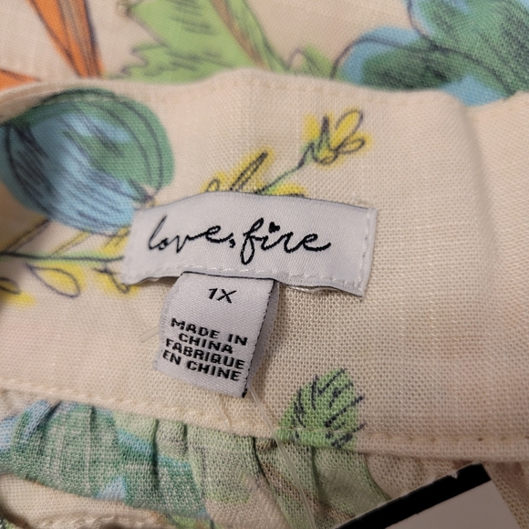 Love and Fire Cream Floral Sundress Size 1X - Picture 4 of 4